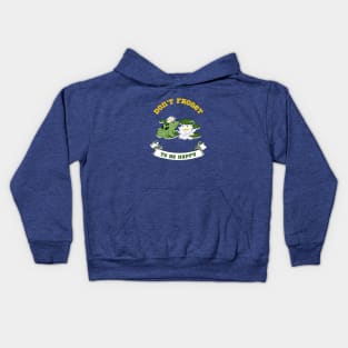 Don't Froget to Be Happy funny frog design Kids Hoodie